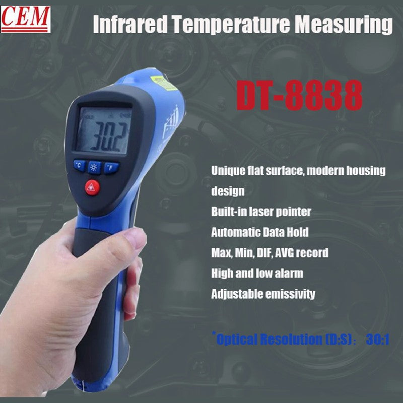 CEM DT-8829 DT-8838 DT-8839 Infrared Thermometer Handheld Non-Contact High Temperature Industrial Electronic Laser Induction CEM DT-8829 DT-8838 DT-8839 Infrared Thermometer Handheld Non-Contact High Temperature Industrial Electronic Laser Induction